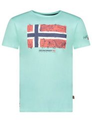 Geographical Norway Koszulka "Jpalm" w kolorze turkusowym rozmiar: M. Niebieskie bezrękawniki Geographical Norway, m, bez wzorów, z bawełny, bez kołnierzyka, bez ramiączek. Za 70.41 zł.