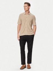 BOSS Chinosy Sanderson-L-3 50559595 Czarny Regular Fit. Czarne eleganckie spodnie Boss, l, ze lnu. Za 679.99 zł.