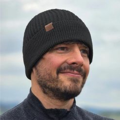 Czapka 100% Wełny Merino Fisherman. Szare czapki zimowe WOOLONA, bez wzorów, z wełny. Za 104.00 zł.