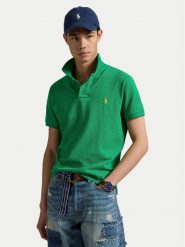 Polo Ralph Lauren Polo 710536856456 Zielony Slim Fit. Zielone koszulki polo Polo Ralph Lauren, m, bez wzorów, z bawełny, bez kołnierzyka, bez ramiączek. Za 529.99 zł.
