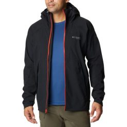 Kurtka softshell męska Columbia Platinum Peak. Czarne kurtki Columbia, m, bez wzorów, z softshellu, bez kaptura. Za 329.99 zł.