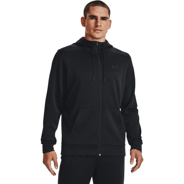 Bluza z kapturem Under Armour Fleece Full-Zip Hoodie, Mężczyźni. Czarne bluzy z kapturem Under Armour, m, bez wzorów, z materiału, z kapturem. Za 327.45 zł.