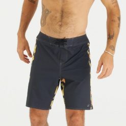 Spodenki surfingowe męskie Olaian 500 19" Arch Spring. Brązowe odzież kąpielowa OLAIAN, m, z aplikacjami, z elastanu, sportowe. Za 99.99 zł.