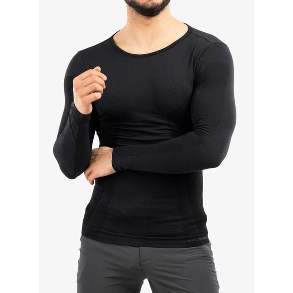 Bluza termoaktywna męska Brubeck Comfort Wool LS. Czarne bielizna termoaktywna Brubeck, m, bez wzorów, bez ramiączek. Za 177.39 zł.