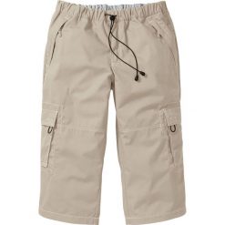 Spodnie 3/4 Loose Fit bonprix beżowy. Spodnie treningowe długie bonprix. Za 89.99 zł.