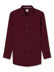 OLYMP Koszula "Level 5" - Body fit - w kolorze bordowym rozmiar: 39. Czerwone koszule Olymp, bez wzorów, z bawełny, bez kołnierzyka, bez ramiączek. Za 117.73 zł.