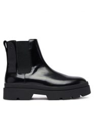 Calvin Klein Sztyblety Lugged Chelsea Boot Matt Lth HM0HM02445 Czarny. Czarne sztyblety CALVIN KLEIN, bez wzorów, ze skóry, bez obcasa, bez zapięcia. Za 749.99 zł.