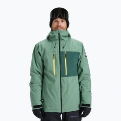 Kurtka snowboardowa męska Quiksilver Sycamore Solid 20K. Zielone kurtki Quiksilver, m, bez wzorów, z materiału, bez kaptura. Za 749.99 zł.