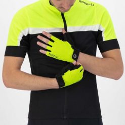 Rękawiczki rowerowe męskie Rogelli CORE. Żółte rękawiczki Rogelli, na lato, bez wzorów, z materiału. Za 45.00 zł.