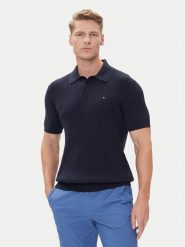 Tommy Hilfiger Polo MW0MW40701 Granatowy Regular Fit. Niebieskie koszulki polo sportowe Tommy Hilfiger, l, bez wzorów, z bawełny, bez kołnierzyka, bez ramiączek. Za 379.99 zł.