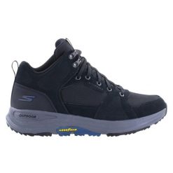 Buty na co dzień męskie SKECHERS GO WALK OUTDOOR skóra. Czarne trekkingi Skechers, bez wzorów, ze skóry, bez zapięcia. Za 365.00 zł.