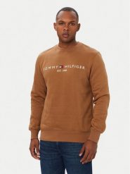 Tommy Hilfiger Bluza Logo MW0MW11596 Brązowy Regular Fit. Brązowe bluzy Tommy Hilfiger, m, bez wzorów, z bawełny, bez kaptura. Za 404.99 zł.