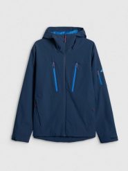 4F Kurtka przejściowa membrana 8000 męska - granatowa S. Niebieskie kurtki 4F, l, bez wzorów, z materiału, bez kaptura. Za 499.99 zł.