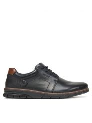 Rieker Półbuty 14419-00 Czarny. Czarne eleganckie półbuty Rieker, bez wzorów, ze skóry, bez obcasa, bez zapięcia. Za 379.99 zł.