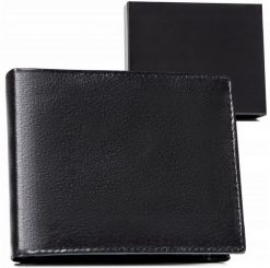 Portfel skórzany N992-SPDM-BOX czarny. Czarne portfele Inny, bez wzorów, ze skóry. Za 59.99 zł.