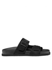 Geox Klapki U Parnaiba U651KA 00022 C9999 Czarny. Czarne klapki Geox, ze skóry. Za 359.99 zł.