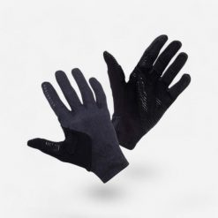 Rękawiczki rowerowe MTB Rockrider Race Grip. Czarne rękawiczki ROCKRIDER, z aplikacjami, z materiału. Za 119.99 zł.
