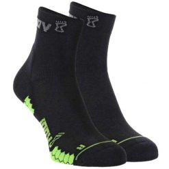 Skarpetki sportowe dla dorosłych Trailfly Mid Sock. Czarne skarpetki sportowe Inov-8, bez wzorów, z lycry. Za 99.99 zł.