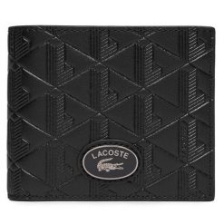 Portfel Lacoste. Czarne portfele LACOSTE, bez wzorów. Za 494.99 zł.
