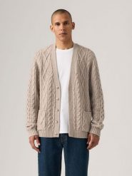 Levi's Kardigan "Valencia" w kolorze beżowym rozmiar: S. Brązowe swetry rozpinane Levi's®, s, bez wzorów, bez kołnierzyka, bez ramiączek. Za 128.55 zł.