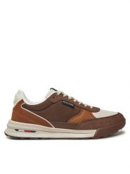 Tommy Hilfiger Sneakersy Retro Runner Mix Rwb FM0FM05371 Brązowy. Brązowe buty sportowe casual Tommy Hilfiger, bez wzorów, z materiału, bez zapięcia. Za 309.99 zł.