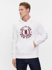 Tommy Hilfiger Bluza Big Icon MW0MW33650 Biały Regular Fit. Białe bluzy Tommy Hilfiger, m, bez wzorów, z bawełny, bez kaptura. Za 559.99 zł.