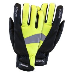 WOWOW - Cycle Rękawiczki Rowerowe Unisex Odblaskowe Wiatroszczelne. Żółte rękawiczki WOWOW, bez wzorów, z gumy. Za 173.00 zł.