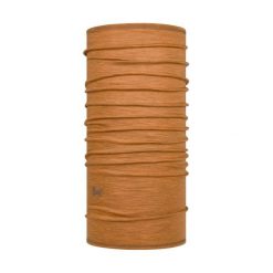 Chusta wielofunkcyjna z wełny merynosów Buff Merino Lightweight. Brązowe szaliki Buff, bez wzorów, z wełny. Za 129.90 zł.