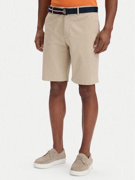 Tommy Hilfiger Szorty materiałowe Denton MW0MW42349 Beżowy jasny Slim Fit. Brązowe szorty Tommy Hilfiger, m, bez wzorów, z bawełny. Za 369.99 zł.