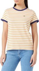 LEE STRIPE TEE RELAXED FIT MĘSKI T-SHIRT KOSZULKA RIDIANT YELLOW L43LAZLG 112109678. Żółte t-shirty Lee, l, bez wzorów, bez kołnierzyka, bez ramiączek. Za 69.99 zł.