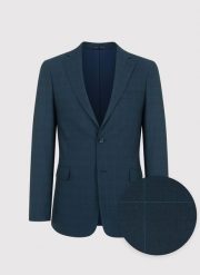 PAKO LORENTE – Granatowa marynarka garniturowa w delikatną niebieską kratkę. Niebieskie garnitury Pako Lorente, bez wzorów, z elastanu. Za 699.99 zł.