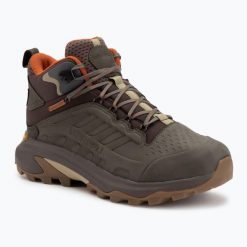 Buty turystyczne męskie Merrell Moab Speed 2 Ltr Mid Wp. Zielone buty turystyczne Merrell, bez wzorów, bez zapięcia. Za 689.99 zł.