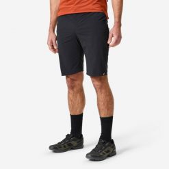 Szorty rowerowe MTB Rockrider Cargo 500. Czarne spodenki rowerowe ROCKRIDER, xl, bez wzorów, z elastanu, rowerowe. Za 159.99 zł.