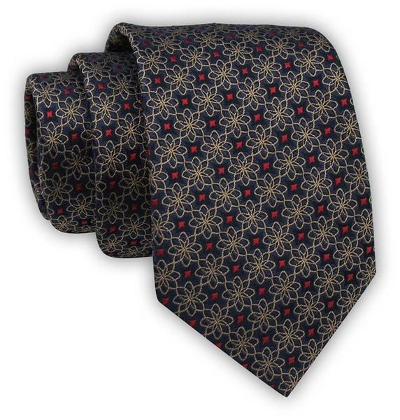 Krawat Alties (7 cm) - Drobny Wzór Geometryczny. Krawaty i muchy Alties, bez wzorów, z tkaniny. Za 55.00 zł.