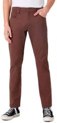 SPODNIE MĘSKIE WRANGLER GREENSBORO COCO BROWN W15QW3H07 112127108. Brązowe spodnie materiałowe Wrangler, l, bez wzorów, z materiału. Za 209.99 zł.