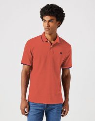 WRANGLER MĘSKA KOSZULKA POLO SHIRT BURNT SIENNA 112352857. Koszulki polo Wrangler, m, bez wzorów, bez kołnierzyka, bez ramiączek. Za 99.99 zł.