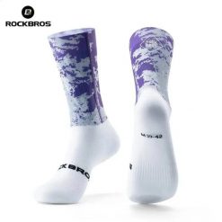 Skarpety rowerowe, kolarskie, sportowe kompresyjne do połowy łydki ROCKBROS. Czarne skarpetki sportowe ROCKBROS, bez wzorów, z materiału. Za 59.99 zł.