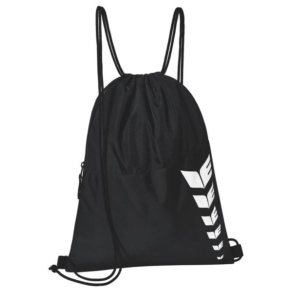 Torba gimnastyczna Erima Six Wings czarna. Czarne torby na ramię Erima, bez wzorów, z gumy, na ramię, z nadrukiem, bez dodatków. Za 39.99 zł.