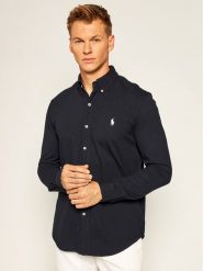 Polo Ralph Lauren Koszula 710654408016 Granatowy Regular Fit. Niebieskie koszule Polo Ralph Lauren, m, bez wzorów, z bawełny, bez kołnierzyka, bez ramiączek. Za 409.99 zł.