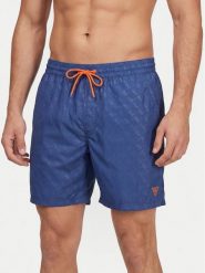 Guess Szorty kąpielowe F6GT26 WG2A2 Niebieski Regular Fit. Niebieskie kąpielówki Guess, m, z aplikacjami, z syntetyku. Za 299.99 zł.