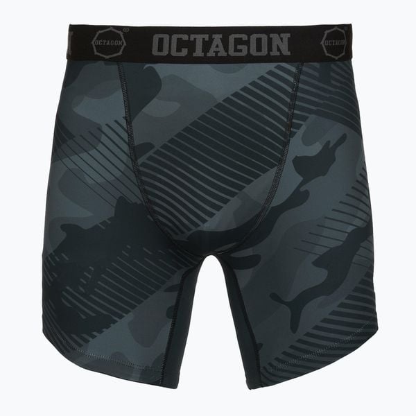 Spodenki treningowe męskie Octagon Legion Black Line. Czarne krótkie spodenki sportowe OCTAGON, l, bez wzorów, z elastanu. Za 169.99 zł.
