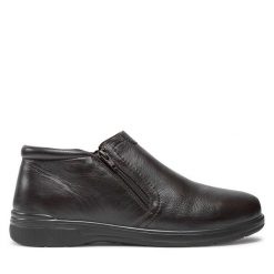 Półbuty Caprice. Brązowe eleganckie półbuty Caprice, bez wzorów, bez obcasa, bez zapięcia. Za 209.99 zł.