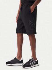 EA7 Emporio Armani Szorty sportowe 7M001491 AF17787 UC001 Czarny Regular Fit. Czarne krótkie spodenki sportowe EA7 Emporio Armani, m, bez wzorów, z bawełny. Za 449.99 zł.