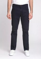 WRANGLER GREENSBORO MĘSKIE SPODNIE MATERIAŁOWE DARK NAVY W15QNDXAE 112338190. Niebieskie spodnie materiałowe Wrangler, l, bez wzorów, z materiału. Za 239.99 zł.