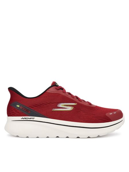 Skechers Sneakersy Go Walk Arch Fit N-Joy 217075 DKRD Bordowy. Czerwone buty sportowe casual Skechers, bez wzorów, z materiału, bez zapięcia. Za 359.99 zł.