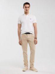 Koszulka męska polo biała Polian 100. Białe koszulki polo BIG STAR, l, bez wzorów, z bawełny, bez kołnierzyka, bez ramiączek. Za 159.99 zł.
