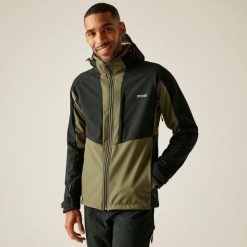 Kurtka męska softshell wodoodporny Hewitts. Brązowe kurtki Regatta, l, bez wzorów, z softshellu, bez kaptura. W wyprzedaży za 349.99 zł.