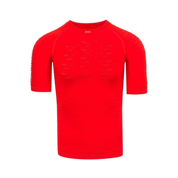 Koszulka biegowa męska X-Bionic Effektor 4.0 Run Red. Czerwone buty do biegania XBIONIC, bez wzorów, bez zapięcia, rowerowe. W wyprzedaży za 272.00 zł.