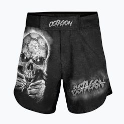 Spodenki treningowe męskie Octagon Oldskull Fans MMA. Czarne krótkie spodenki sportowe OCTAGON, m, bez wzorów, z materiału. Za 159.99 zł.