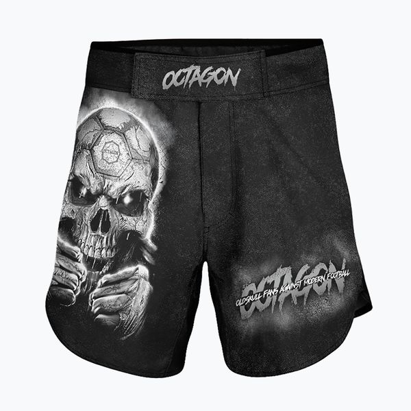 Spodenki treningowe męskie Octagon Oldskull Fans MMA. Czarne krótkie spodenki sportowe OCTAGON, m, bez wzorów, z materiału. Za 159.99 zł.